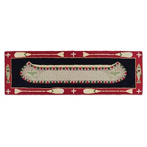 Long Boat Red - Hooked Wool Rug