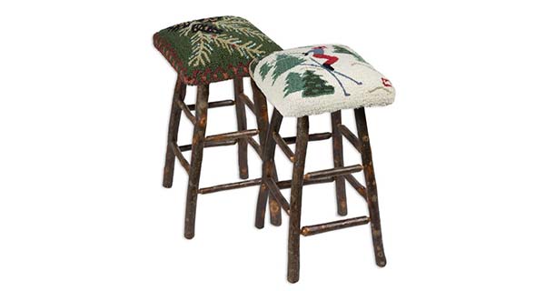 High Stools and Long Benches: New Products, New Designs from Leading Hand-Hooked Rug & Pillow Purveyor