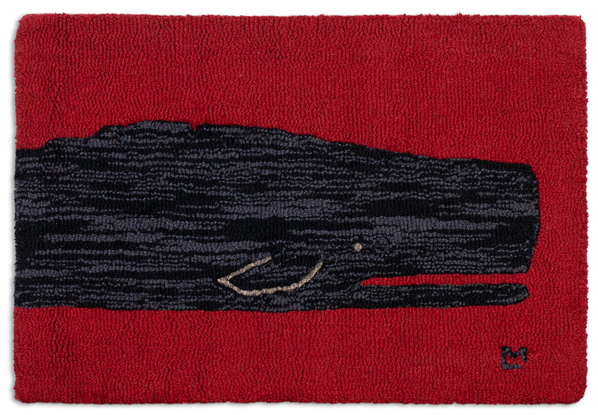 Picture of Black Whale on Red 